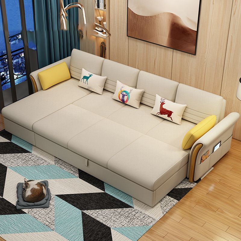 Cotton Blend and Faux Leather Convertible Sectionals Sofas with Storage in Yellow Clearhalo 'furn' 'furn_sectionals' 'Furniture' 'furniture_sectionals' 'kitchen' 'kitchen_sectionals' 'Living Room Furniture' 'Sectionals' 1200x1200_e412d870-6602-49b4-8061-347fce8fc27b