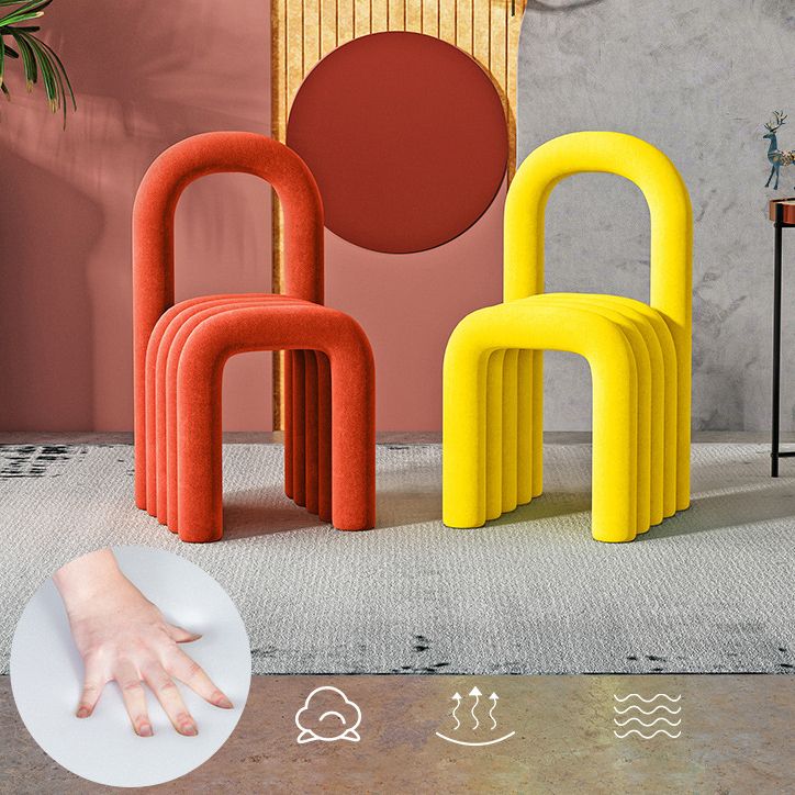 Contemporary Velvet Armless Dining Chairs Metal Dining Chair for Home Use Clearhalo 'Dining Chairs' 'Dining Tables & Seating' 'dining_chair' 'furn' 'furn_dining_chair' 'Furniture' 'Kitchen & Dining Furniture' 1200x1200_e413de4a-e265-49f5-b9f5-6a1d8634e955