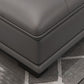 Gray Genuine Leather Sectional Sofa with Storage Bag Adjustable Sofa