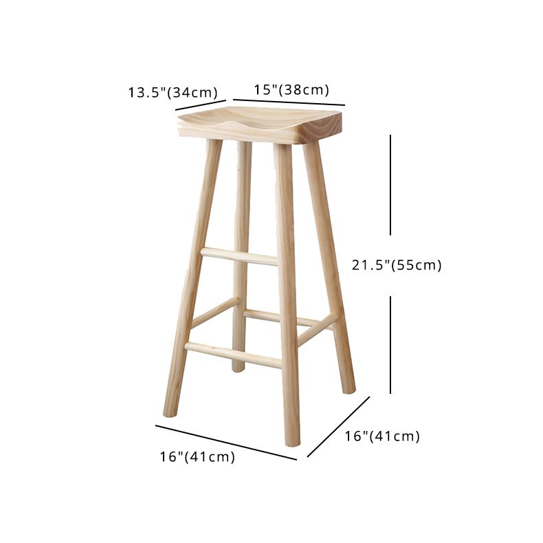Contemporary Wood Counter Bar Stool Backless Saddle Seat Bar Stool with Footrest Clearhalo 'Bar Furniture' 'Bar Stools' 'bar_stools' 'furn' 'furn_bar_stools' 'furniture_bar_stools' 'Kitchen & Dining Furniture' 'kitchen&dining_furn' 'kitchen' 'kitchen_furn' Furniture' 1200x1200_e419d56a-ee9b-41dd-9250-ece493906826