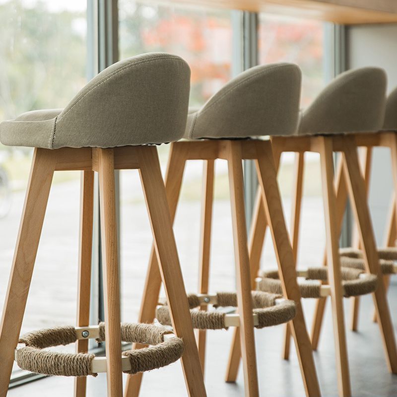 Modern Armless Backrest Counter Stool Wood Living Room Bar Stool with Cushion and Pedal Clearhalo 'Bar Furniture' 'Bar Stools' 'bar_stools' 'furn' 'furn_bar_stools' 'furniture_bar_stools' 'Kitchen & Dining Furniture' 'kitchen&dining_furn' 'kitchen' 'kitchen_furn' Furniture' 1200x1200_e41a57e8-acbc-4b30-a7be-496770e75b51