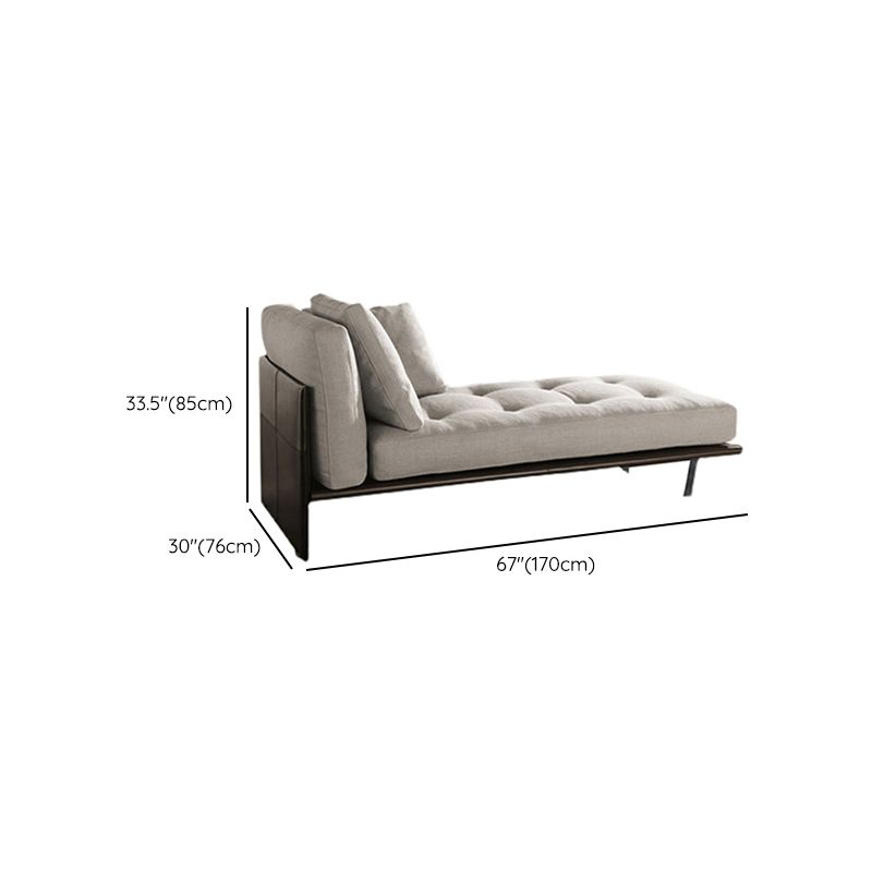 Contemporary Tufted Cotton Blend Chaise Lounge with Square Arm and Extra 2 Pillows Clearhalo 'Chairs & Seating' 'Chaise Lounge' 'chaise_lounge' 'furn' 'furn_chaise_lounge' 'Furniture' 'Living Room Furniture' 1200x1200_e41a976b-d5ed-4697-856c-ebd0d3cecd6c