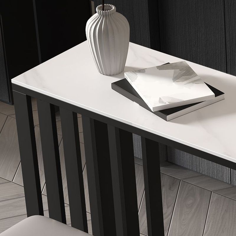 Metal Double pedestal Bar Table Modern Rectangle Bar Height Table Clearhalo 'Bar Furniture' 'Bar Tables' 'bar_tables' 'furn' 'furn_bar_tables' 'Furniture' 'Kitchen & Dining Furniture' 1200x1200_e41aab18-863c-46af-9f4f-c8d286897ccd