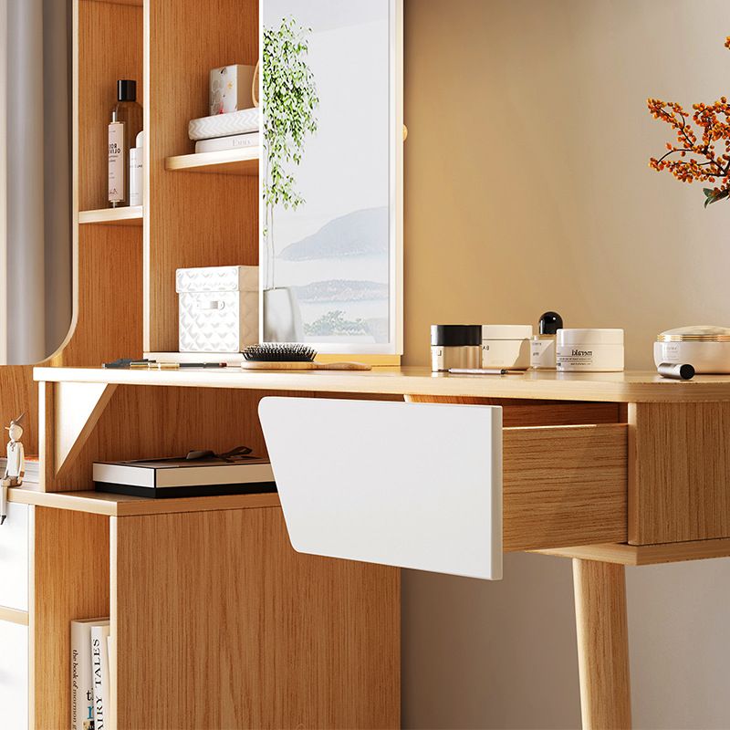 Scandinavian Wood Dressing Table Solid Wood Make-up Vanity with Drawers Clearhalo 'Bedroom Furniture' 'furn' 'furn_makeup_vanities' 'Furniture' 'Makeup Vanities' 'makeup_vanities' 1200x1200_e41ae047-4ac6-4c48-870a-6c4f326958ec