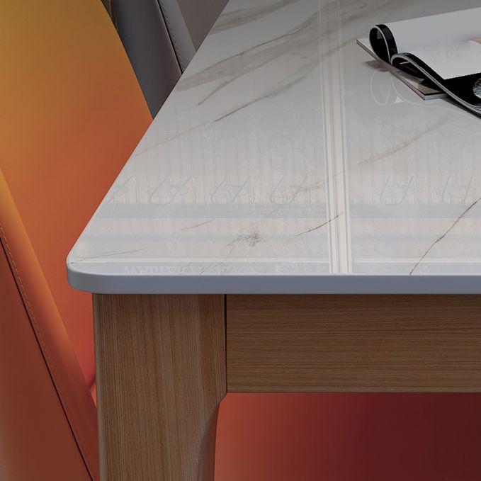 Table à manger moderne du milieu du siècle Top Top Natural Finish Mands Dîner Table sans chaise