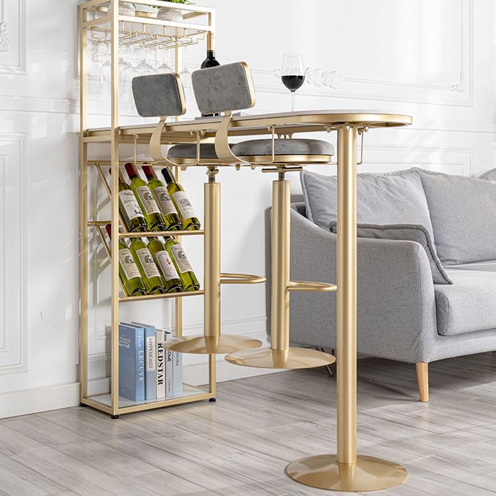 Modern de 1/3 piezas de la mesa de barra de la barra de la mesa de piedra con taburetes altos para la cocina