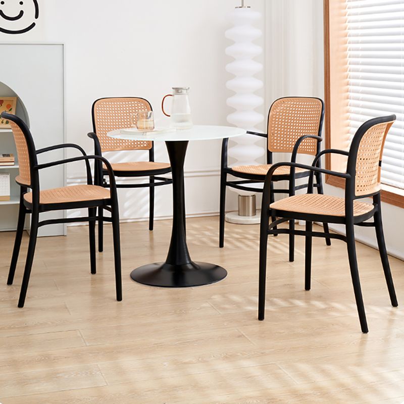 Nordic Open Back Side Chair Plastic Indoor Chair for Dining Room Bedroom
