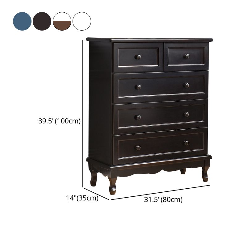 Mid-Century Modern Wood Accent Chest with Drawers Side Cabinet