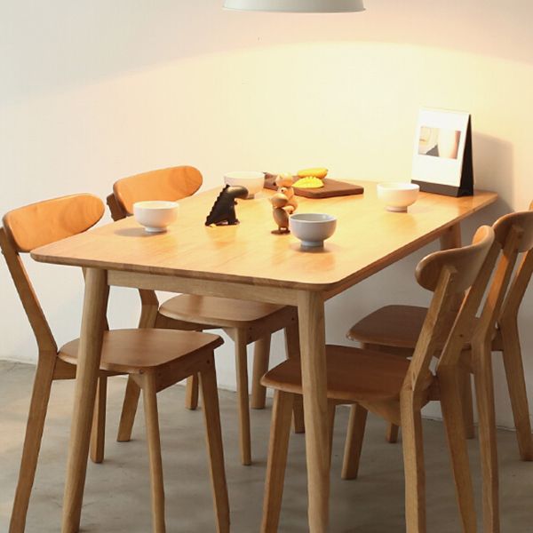 Simplicity Solid Wood Dining Table Rectangle Shape Dining Table with 4 Legs Base Clearhalo ' dining_table' 'Dining Tables & Seating' 'Dining Tables' 'furn' 'furn_dining_table' 'Furniture' 'furniture_dining_table' 'Kitchen & Dining Furniture' 'kitchen&dining_furn' 'kitchen' 'kitchen_dining_table' 1200x1200_e41e7a98-86c8-4d8a-a81b-18d9c1d3bfd4