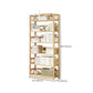 Contemporary Open Shelf Bookcase Wood Bookshelf with Shelves for Living Room