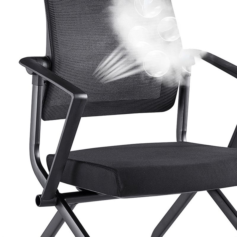 Contemporary Arm Chair Fixed Arms Black with Wheels Office Chair Clearhalo 'furn' 'furn_office_chair' 'Furniture' 'Office Chairs' 'Office Furniture' 'office_chair' 1200x1200_e41fc834-4f10-4656-94ee-f68c3e5e8b98