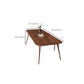 Bureau de bureau en bois contemporain Bureau de tâche de forme rectangulaire avec 4 jambes en marron