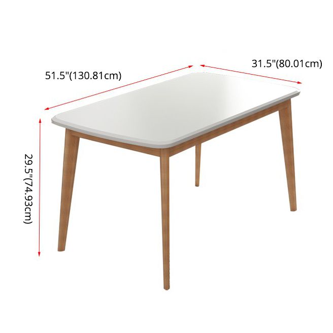 Minimalist White Rectangle Shape Dining Set Solid Wood Standard Dining Set with 4 Legs Base Clearhalo 'Dining Room Sets' 'Dining Tables & Seating' 'dining_room_set' 'furn' 'furn_dining_room_set' 'Furniture' 'furniture_dining_room_set' 'Kitchen & Dining Furniture' 'kitchen&dining_furn' 'kitchen' 1200x1200_e4206adf-7b82-49cf-a3b4-1b2d898b3de2
