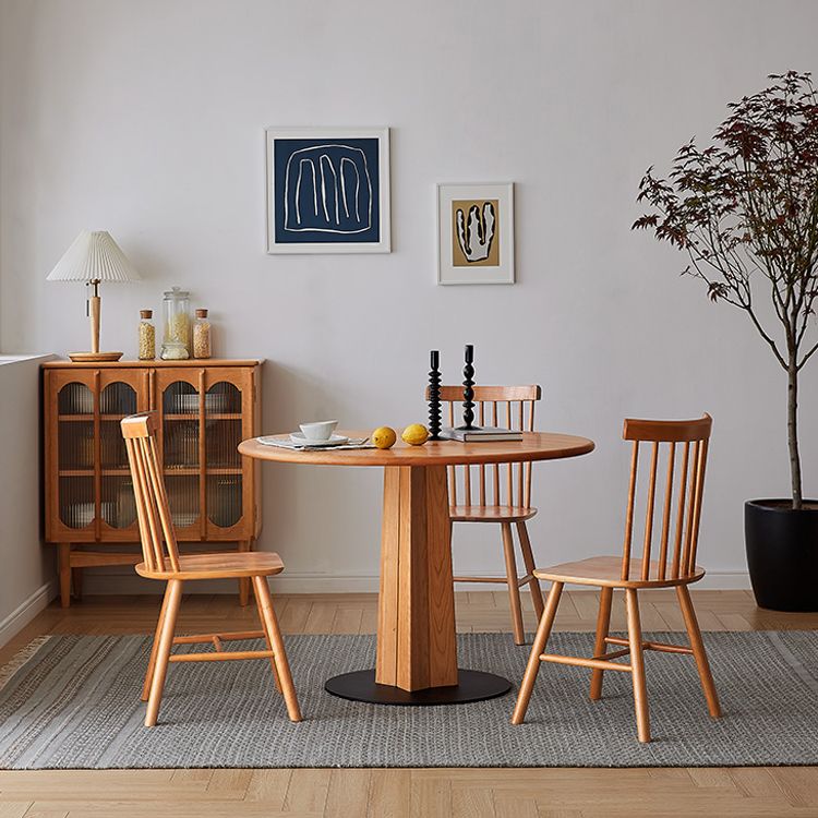 Solid Wood Round Dining Table Simplicity Dining Table with Pedestal Casual Clearhalo ' dining_table' 'Dining Tables & Seating' 'Dining Tables' 'furn' 'furn_dining_table' 'Furniture' 'furniture_dining_table' 'Kitchen & Dining Furniture' 'kitchen&dining_furn' 'kitchen' 'kitchen_dining_table' 1200x1200_e421e7d1-192f-4e23-a527-ba30cfe8d5d6