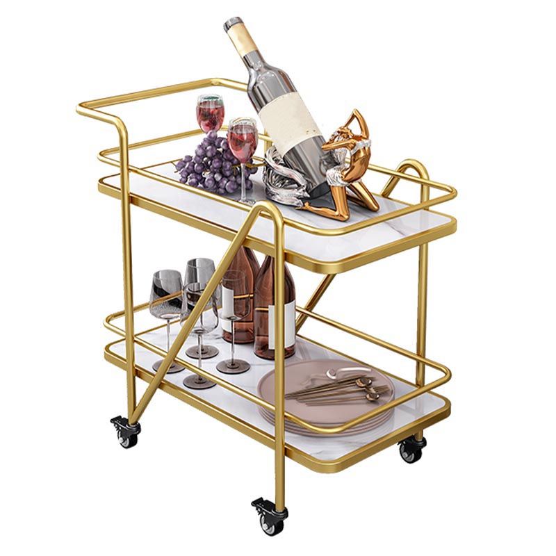 Scaffali aperti in marmo Preparazione tavolo da pranzo rettangolare carrello da cucina