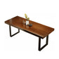 Mesa de comedor de madera Top de mesa industrial con base de trineo en negro