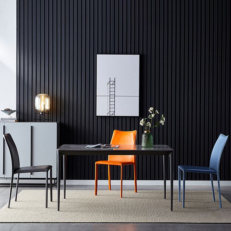 Solid Back Dining Armless Chairs Stackable Dining Side Chairs with Metal Legs Clearhalo ' kitchen&dining_furn' 'Dining Chairs' 'Dining Tables & Seating' 'dining_chair' 'furn' 'furn_dining_chair' 'Furniture' 'furniture_dining_chair' 'Kitchen & Dining Furniture' 'kitchen' 1200x1200_e42571a4-0832-4648-a02a-e8d58c0f1725