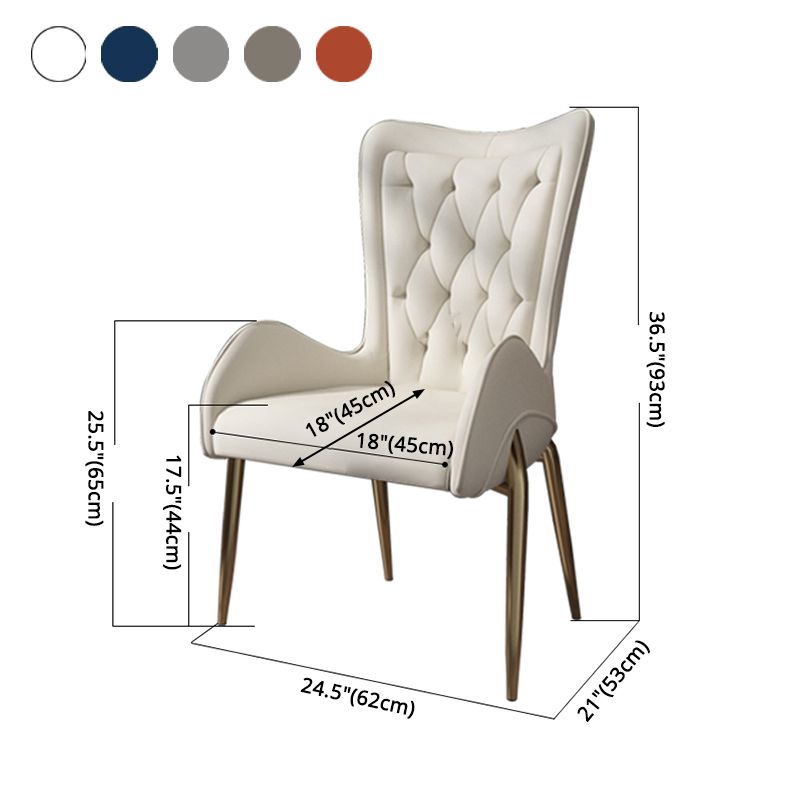 Nordic Style Metal Dining Room Armchairs Wingback Side Chair for Home Use Clearhalo ' kitchen&dining_furn' 'Dining Chairs' 'Dining Tables & Seating' 'dining_chair' 'furn' 'furn_dining_chair' 'Furniture' 'furniture_dining_chair' 'Kitchen & Dining Furniture' 'kitchen' 1200x1200_e4259769-f7cb-4655-af51-f7e2e9edbdab