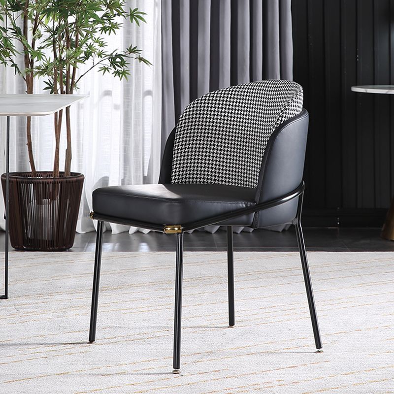 Contemporary Dining Chair Armless Dining Chair with Metal Legs for Kitchen