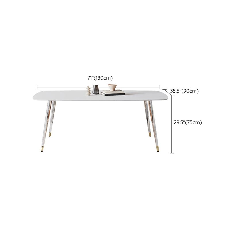 Medieval Rectangle Dining Table Sintered Stone Table with Plastic Legs Clearhalo 'Dining Tables & Seating' 'Dining Tables' 'dining_table' 'furn' 'furn_dining_table' 'Furniture' 'Kitchen & Dining Furniture' 1200x1200_e42610c9-f2ef-4e36-b2ec-80a21b40e7a4