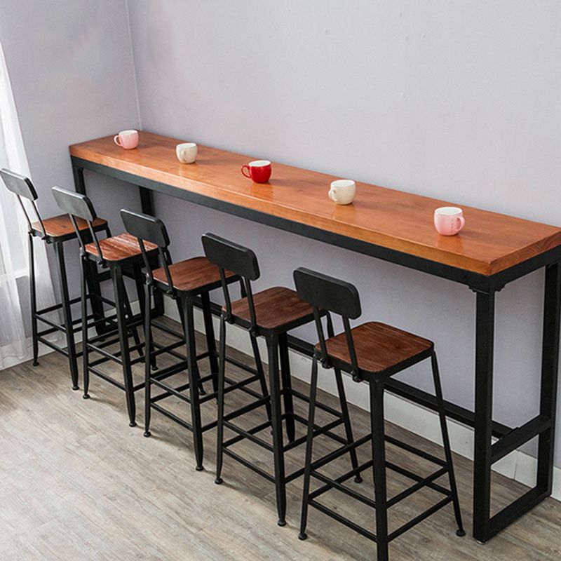 Juego de mesa de bar contemporáneo, mesa de mostrador rectangular de madera maciza de 1/6/11 piezas
