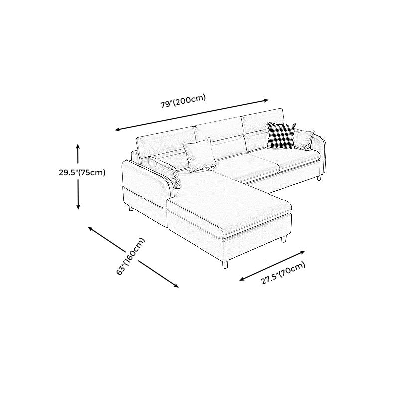 Stain Resistan Faux Leather Square Arm Sectional with Pillowed Back Cushions for Apartment Clearhalo 'furn' 'furn_sectionals' 'Furniture' 'furniture_sectionals' 'kitchen' 'kitchen_sectionals' 'Living Room Furniture' 'Sectionals' 1200x1200_e427ba8b-dfe4-4125-8e16-0d60f1f33a30