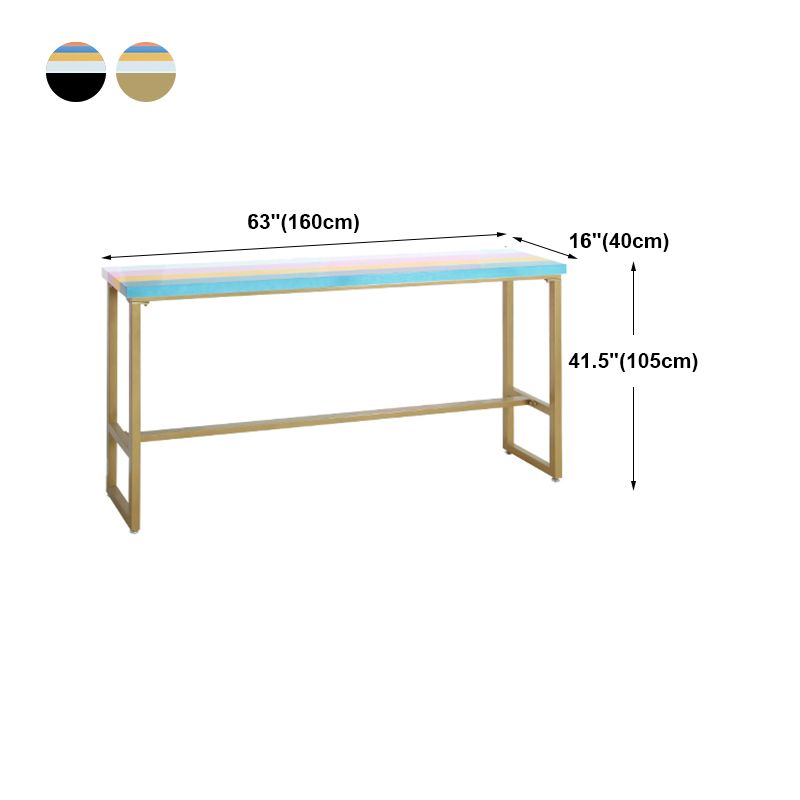 Industrial Wood Bar Table with Rectangle Table Top Trestle Table - 42" H Clearhalo 'Bar Furniture' 'Bar Tables' 'bar_tables' 'furn' 'furn_bar_tables' 'Furniture' 'furniture_bar_tables' 'Kitchen & Dining Furniture' 1200x1200_e4299cb1-491d-42b5-af0e-9c58eb70524d
