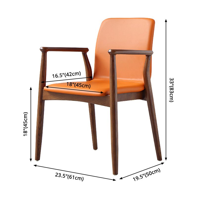 Contemporary Solid Back Kitchen Dining Arm Chair Solid Wood Dining Arm Chair Clearhalo ' kitchen&dining_furn' 'Dining Chairs' 'Dining Tables & Seating' 'dining_chair' 'furn' 'furn_dining_chair' 'Furniture' 'furniture_dining_chair' 'Kitchen & Dining Furniture' 'kitchen' 1200x1200_e42a6f00-16e7-4482-bb42-3663bb923f1c