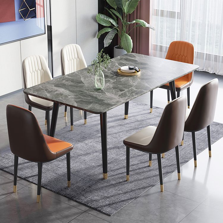 Sintered Stone Dining Table 4 Legs Base Rectangle Table for Home Clearhalo ' dining_table' 'Dining Tables & Seating' 'Dining Tables' 'furn' 'furn_dining_table' 'Furniture' 'furniture_dining_table' 'Kitchen & Dining Furniture' 'kitchen&dining_furn' 'kitchen' 'kitchen_dining_table' 1200x1200_e42a87a5-adac-40ed-bcea-27e79f87d8a3