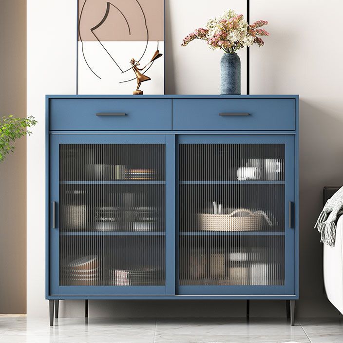 Verstelbare planken Dinerserver Moderne gefabriceerde houten server met schuifdeuren