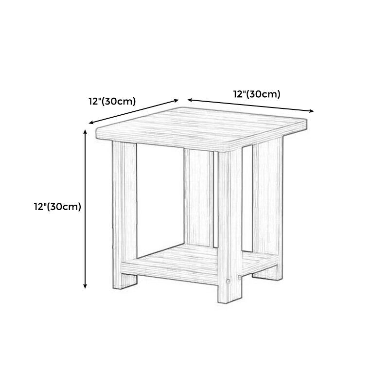 Sala per licenza per la fattoria Tavola laterale in legno a quattro gamba con uno scaffale