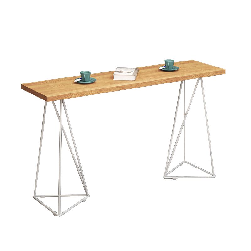 Tavolo da pub glam con telaio metallico rettangolo pino tavolo da barra in legno