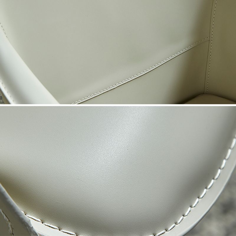 Minimalist Kitchen Dining Arm Chair Solid Back PU Leather Dining Arm Chair Clearhalo ' kitchen&dining_furn' 'Dining Chairs' 'Dining Tables & Seating' 'dining_chair' 'furn' 'furn_dining_chair' 'Furniture' 'furniture_dining_chair' 'Kitchen & Dining Furniture' 'kitchen' 1200x1200_e42d1f7a-032a-45cc-8efc-e7af379a0de2