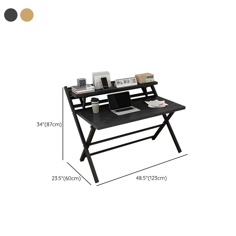 Rectangular Folding Home Writing Desk Trestle Steel Base Office Desk Clearhalo 'furn' 'furn_office_desk' 'Furniture' 'Office Desks' 'Office Furniture' 'office_desk' 1200x1200_e42d76a6-f9ef-4b76-bb8d-0276662c73b5