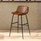 Kunstleder -Esshocker Industrial Barhocker mit schwarzer Metallbasis