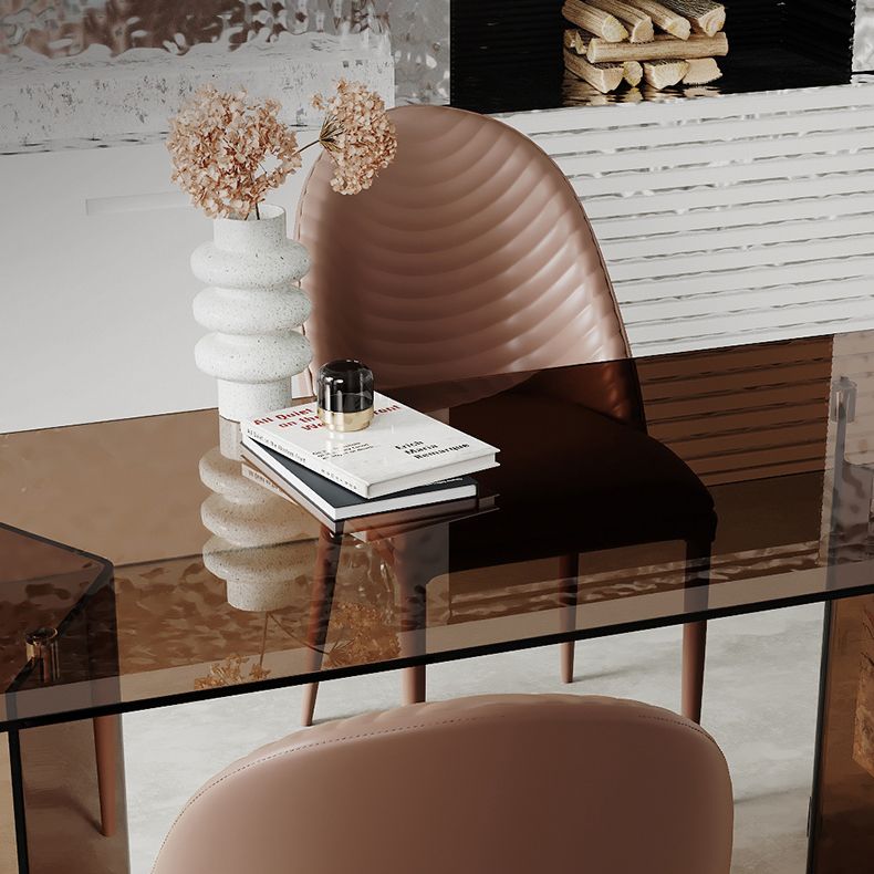 Glass Contemporary Free Form Dining Table Glass Table for Dining Room and Kitchen Clearhalo ' dining_table' 'Dining Tables & Seating' 'Dining Tables' 'furn' 'furn_dining_table' 'Furniture' 'furniture_dining_table' 'Kitchen & Dining Furniture' 'kitchen&dining_furn' 'kitchen' 'kitchen_dining_table' 1200x1200_e4301fef-2c40-4c1c-b1a2-0da7d28f4dd4