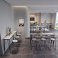 Polished Finish Industrial Marble Bar Table Rectangle Bistro Table for Small Places