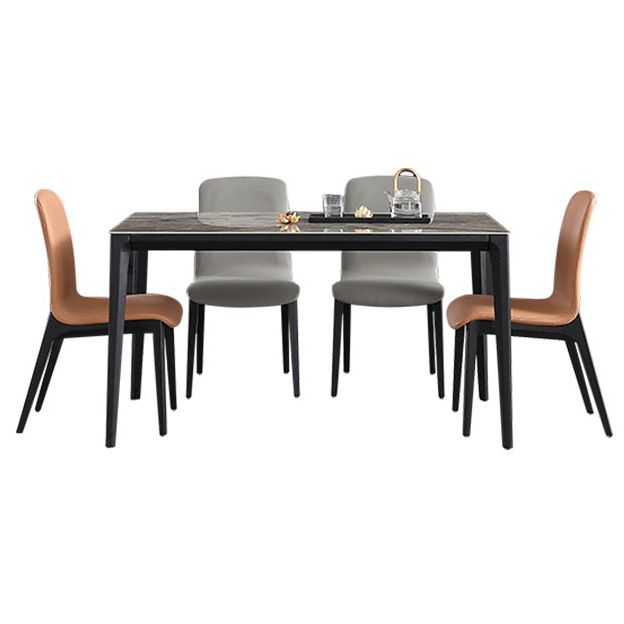 Rectangle 4 Legs Industrial Table Grey Tone Fixed Table of Sintered Stone Clearhalo ' dining_table' 'Dining Tables & Seating' 'Dining Tables' 'furn' 'furn_dining_table' 'Furniture' 'furniture_dining_table' 'Kitchen & Dining Furniture' 'kitchen&dining_furn' 'kitchen' 'kitchen_dining_table' 1200x1200_e43118ae-c075-4599-a3dc-5c774013ab84