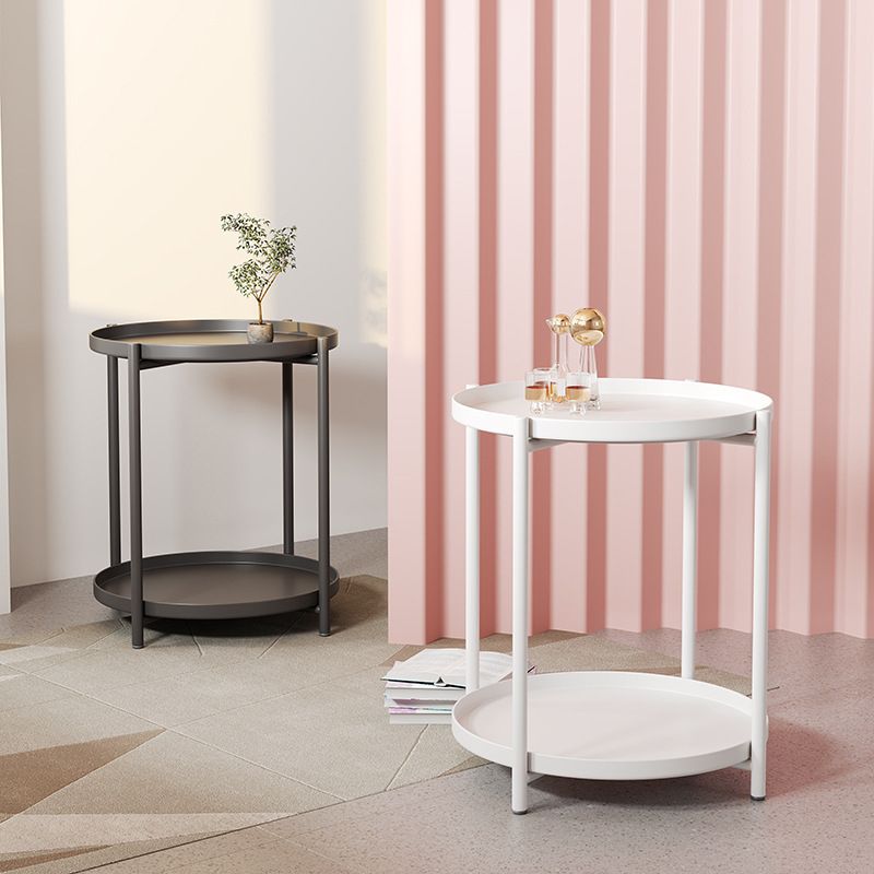 20,4 "4 gambe alte 4 gambe/gambe trasversali tavolino in metallo tavolo laterale superiore del vassoio tondo