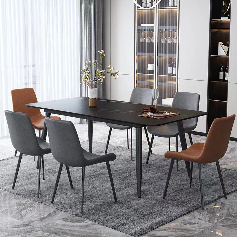 Stone Dining Room Collection Industrial Style Rectangle 4 Legs Dining Table Clearhalo ' dining_table' 'Dining Tables & Seating' 'Dining Tables' 'furn' 'furn_dining_table' 'Furniture' 'furniture_dining_table' 'Kitchen & Dining Furniture' 'kitchen&dining_furn' 'kitchen' 'kitchen_dining_table' 1200x1200_e433b3fe-e985-4bce-b122-c50646112d49