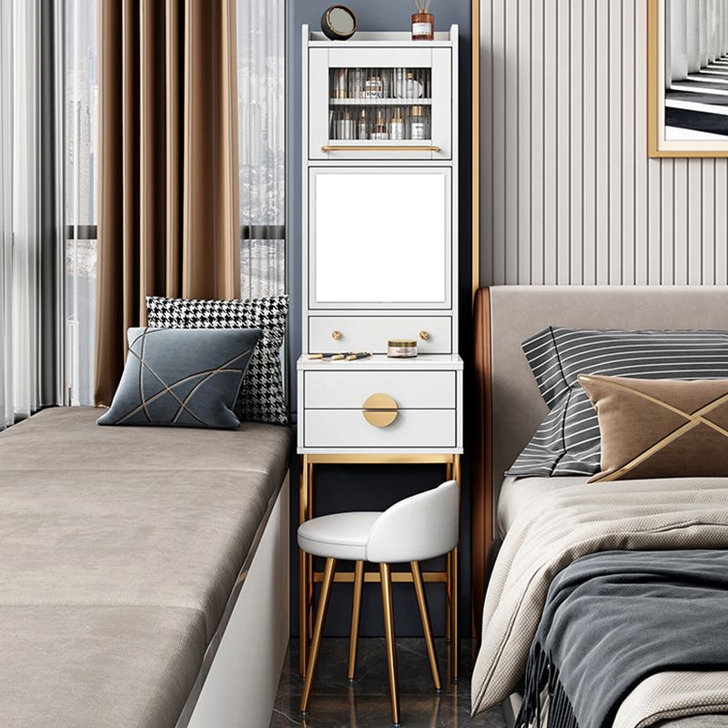 Contemporary 4 Drawer Makeup Vanity Set Wood Vanity Makeup Table Set