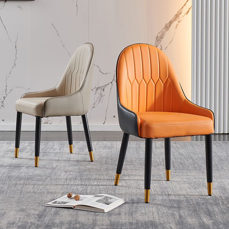 Glam Wood Dining Arm Chairs Faux Leather Dining Chairs for Restaurant Use (Set of 2) Clearhalo ' kitchen&dining_furn' 'Dining Chairs' 'Dining Tables & Seating' 'dining_chair' 'furn' 'furn_dining_chair' 'Furniture' 'furniture_dining_chair' 'Kitchen & Dining Furniture' 'kitchen' 1200x1200_e437e585-2a3d-4589-9382-d0ae747dea40