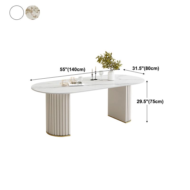 モダンスタイルの焼結ストーンダイニングセットオーバル1/2/5/6/7ピースダイニングセットダイニングエリア