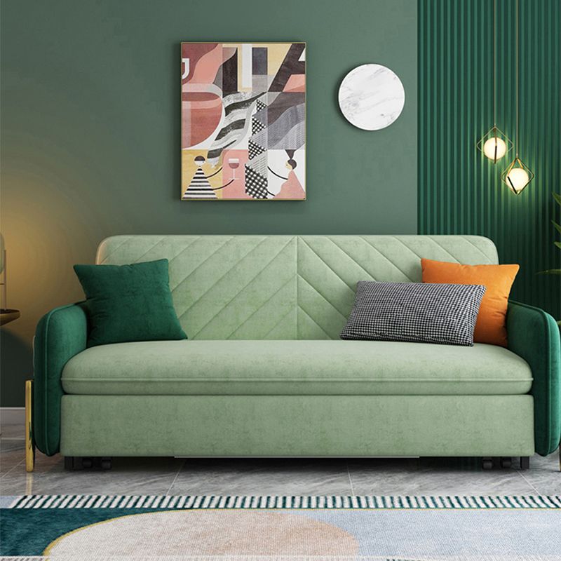 Modern Green Convertible Sofa Pillow Included Foldable Futon Sofa Bed