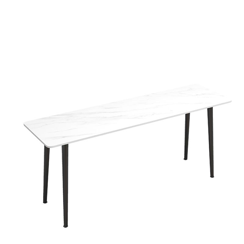 Table de travail à la maison de forme rectangulaire Bureau d'écriture en pierre en gris / blanc