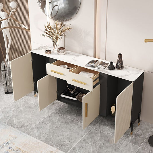 Porte moderne due cassetti Sideboard Stone e Sideboard in legno ingegnerizzato