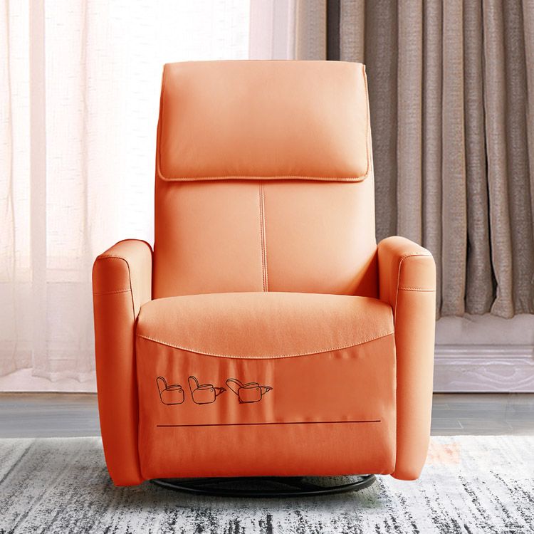 Solid Color Swivel Rocker Standard Recliner Leather Recliner Chair Clearhalo 'Chairs & Seating' 'furn' 'furn_recliners' 'Furniture' 'Living Room Furniture' 'Recliners' 1200x1200_e43e7d7e-2160-4aeb-8acf-6832ef34b9e6