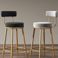 Glam Armless Backrest Counter Stool Iron Cushion Bar Stool with and Pedal Clearhalo 'Bar Furniture' 'Bar Stools' 'bar_stools' 'furn' 'furn_bar_stools' 'Furniture' 'furniture_bar_stools' 'Kitchen & Dining Furniture' 1200x1200_e43ff7e1-efed-4ac2-bc71-7e7a132de908
