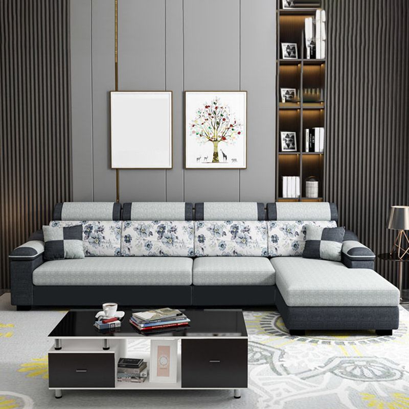 Sofá de lino moderno Sofá Pilpo de almohada Sectional para sala de estar para sala de estar