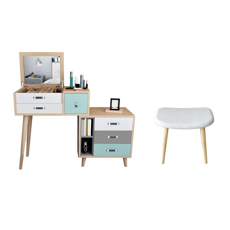 Holzflip-Top-Waschtisch-Set moderner natürlicher Waschtisch mit Schubladen